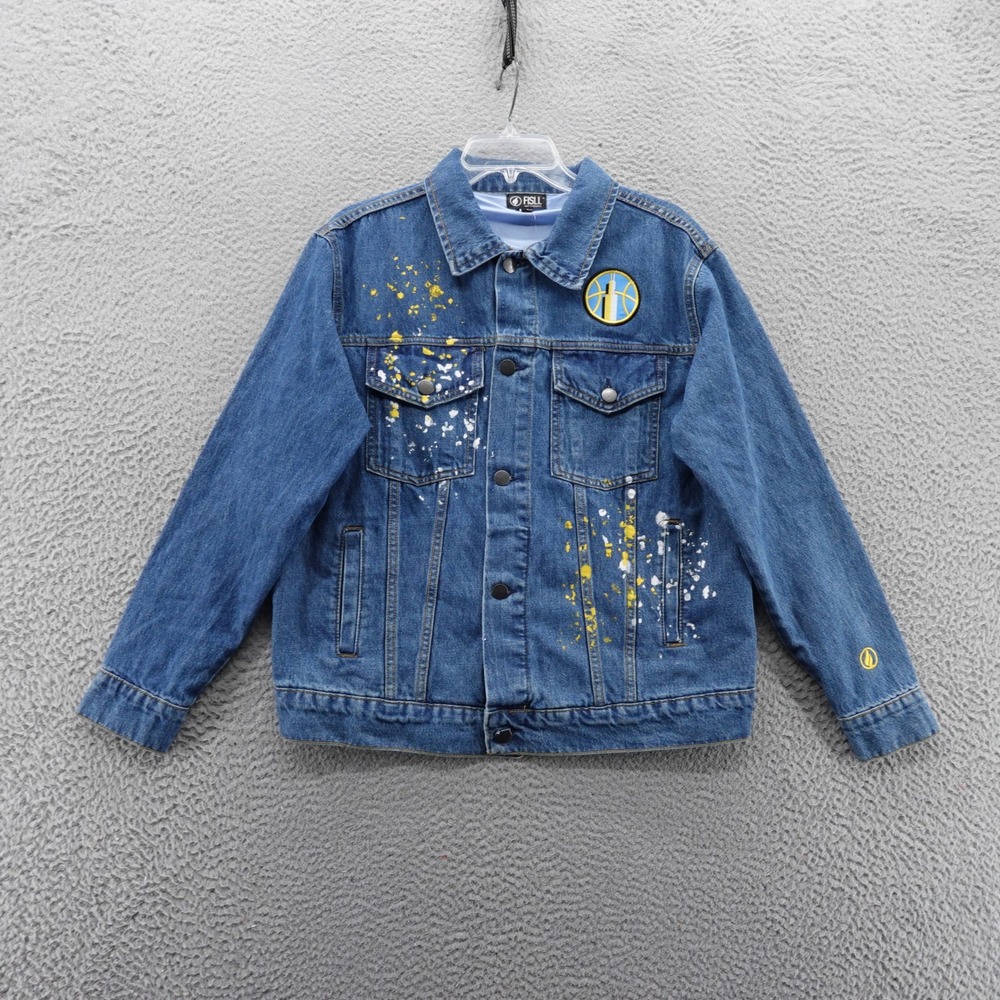 FISLL Womens Medium Medium Reese Sky Chicago WNBA‎ Denim Jacket NEW